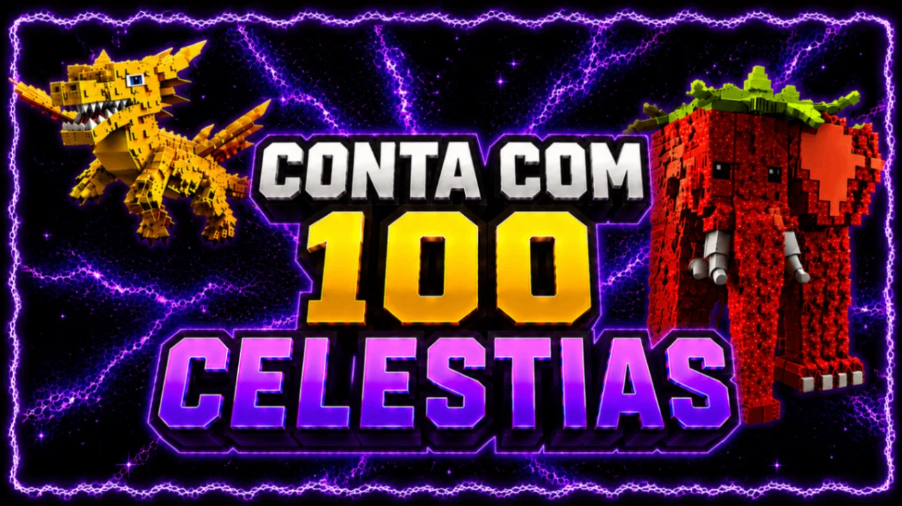 CONTA COM 100 CELESTIAIS + ITENS ALEATORIOS
