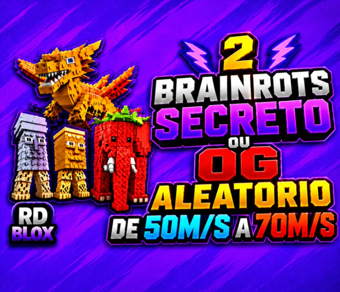 ⭐ 2  Brainrot Secreto Aleatório 50M/S A 70M/S