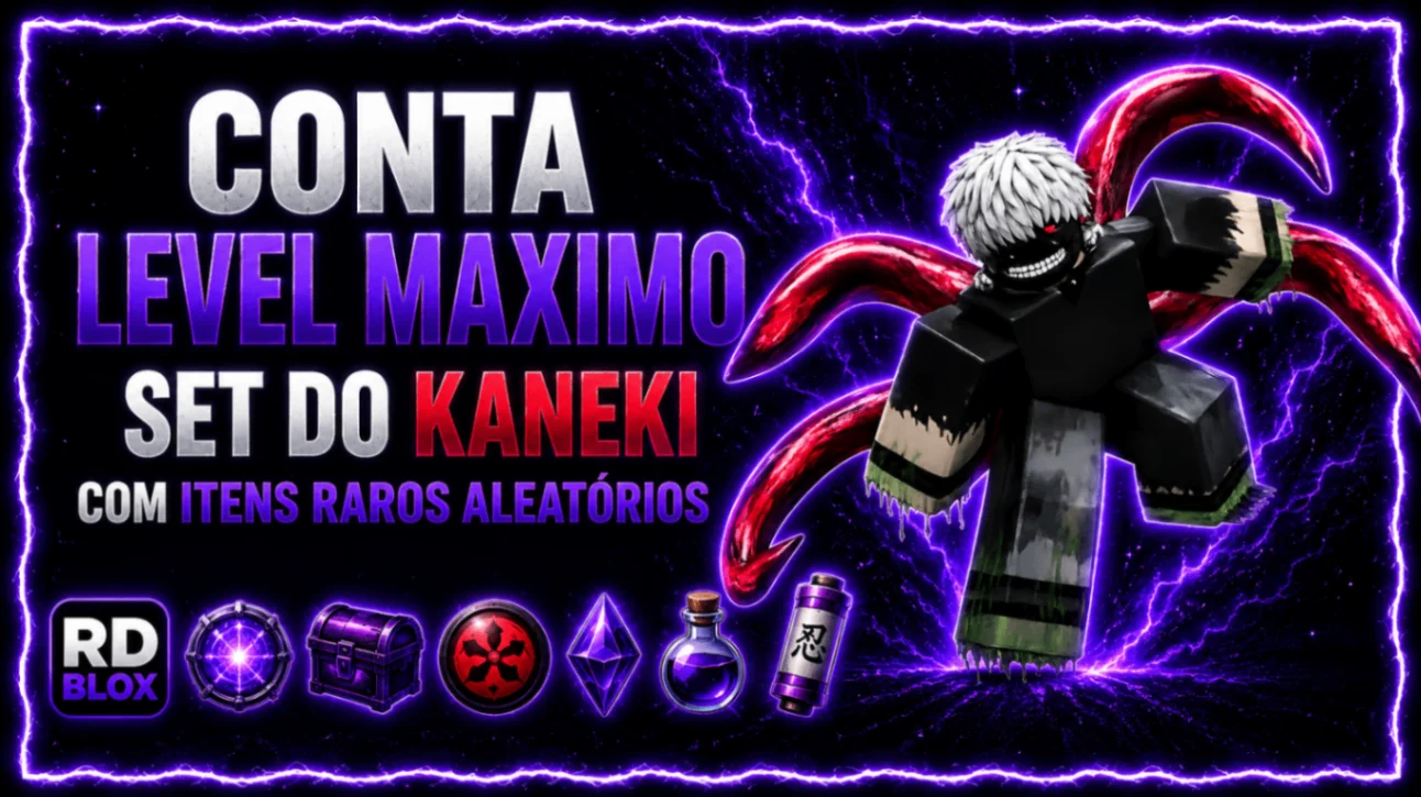 🕸️ CONTA LEVEL MAXIMO + SET KANEKI  + ITENS RAROS